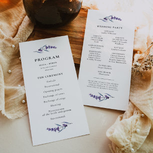 Programme Élégant Mariage Lavender
