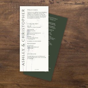 Programme Élégant Mariage moderne de mousse verte