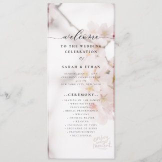 Programme Élégant Mariage Sakura rose fleuri cerisier