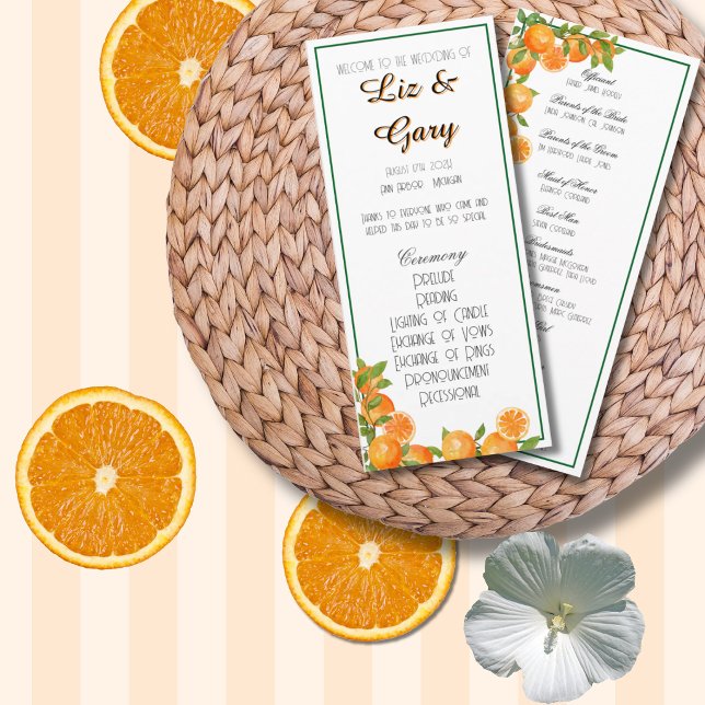Programme Élégant Minimaliste Botanique Orange (Créateur téléchargé)