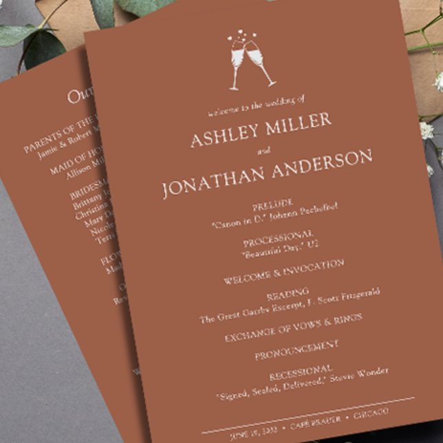 Programme Élégant Moderne Éléments simples Mariage (Créateur téléchargé)