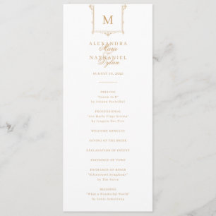 Programme Élégant Monogramme Vintage Mariage noir et blanc