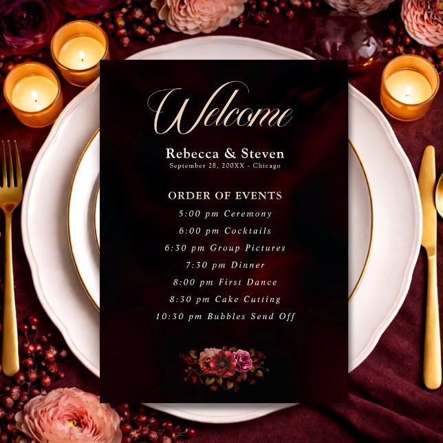 Programme Élégant moody rouge noir mariage (Créateur téléchargé)