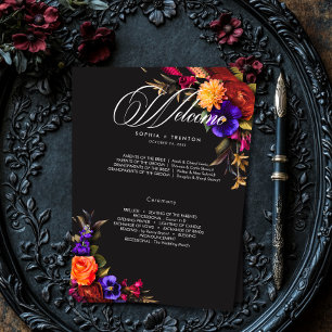 Programme Élégant Moody Vibrant Harvest Floral Mariage