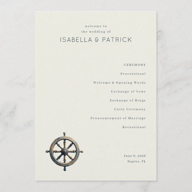 Programme Elegant Off-White Nautical Wheel (Devant)