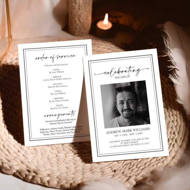 Programme Élégant ordre funéraire commémoratif (Créateur téléchargé)