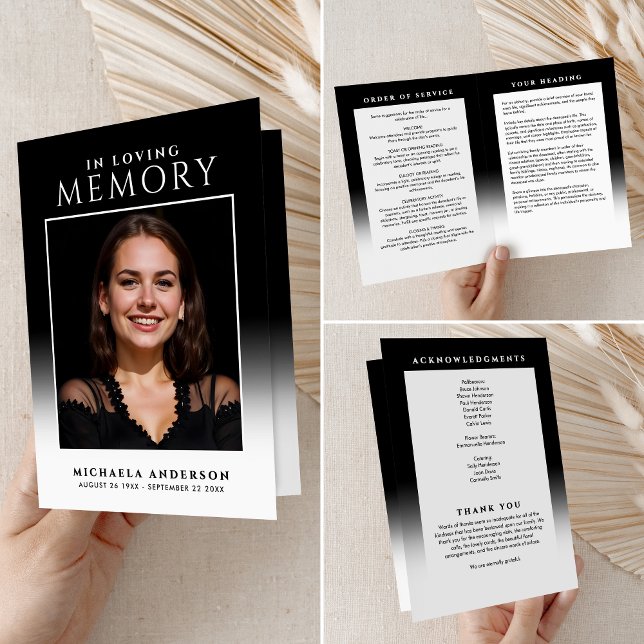 Programme Élégant Photo de souvenir d'amour Funérailles/Mémo (Créateur téléchargé)