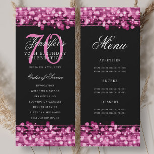 Programme élégant pour 70e anniversaire rose chaud