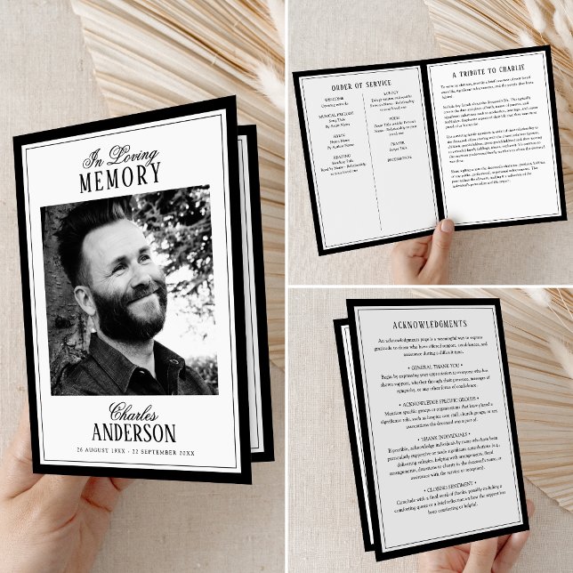 Programme Elegant Script In Loving Memory Photo Memorial (Créateur téléchargé)