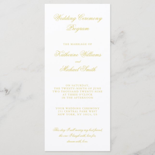 Programme Elegant Script Island Citrus Wedding Programs (Devant)