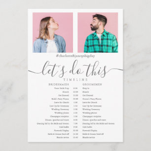 Programme Elegant Script Photo Mariage Calendrier Timeline