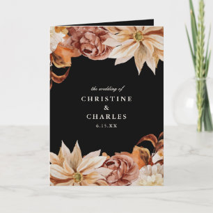 Programme Élégante cérémonie de Mariage d'aquarelle florale