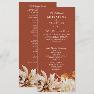 Programme Élégante cérémonie de Mariage d'aquarelle florale 