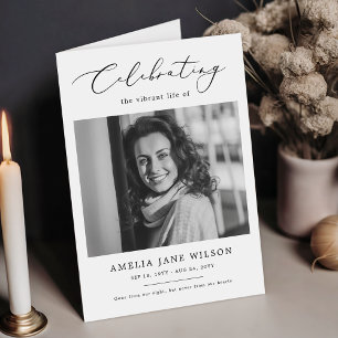 Programme Élégante fête de la vie Photo Funérailles pliées