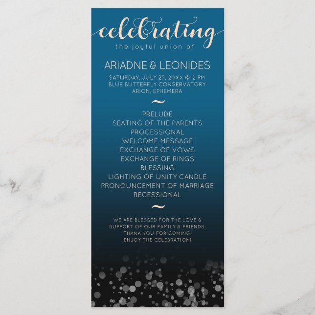 Programme Elégante Pêche Océanique Bleu Mariage Un Nouveau C (Devant)