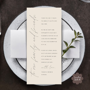 Programme Elégante réception de mariage pour les clients