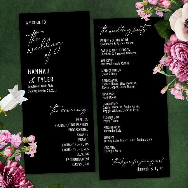 Programme Élégante Typographie contemporaine simple Noir (Créateur téléchargé)