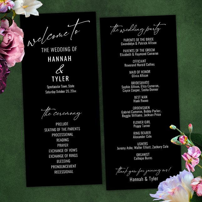 Programme Élégante Typographie contemporaine simple Noir (Créateur téléchargé)