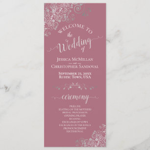 Programme Elégantes boucles d'argent sur Dusty Rose Mariage