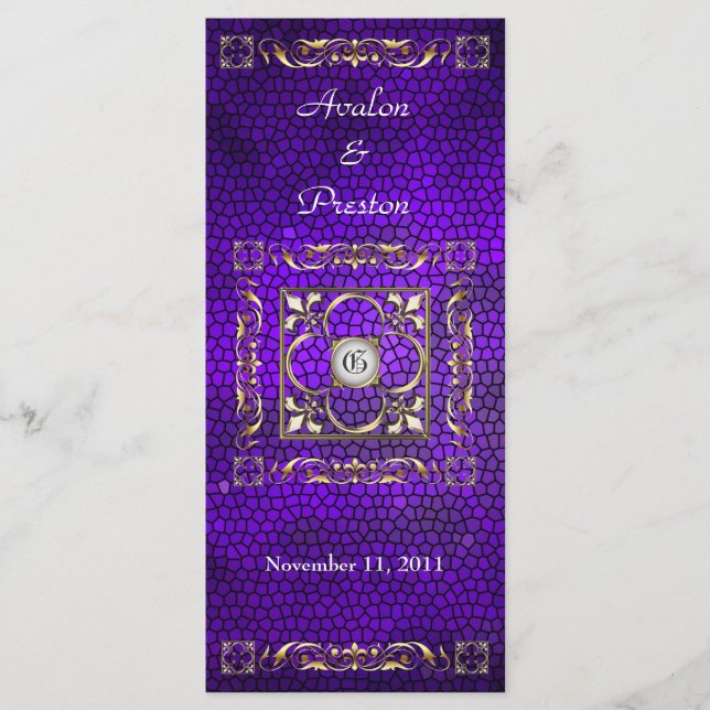 Programme Empereur Violet Vitrail de mariage en ve (Devant)