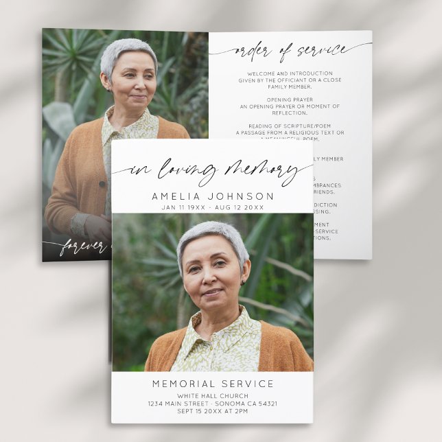 Programme En mémoire d'amour Photo Funérailles Ordre de serv (Créateur téléchargé)