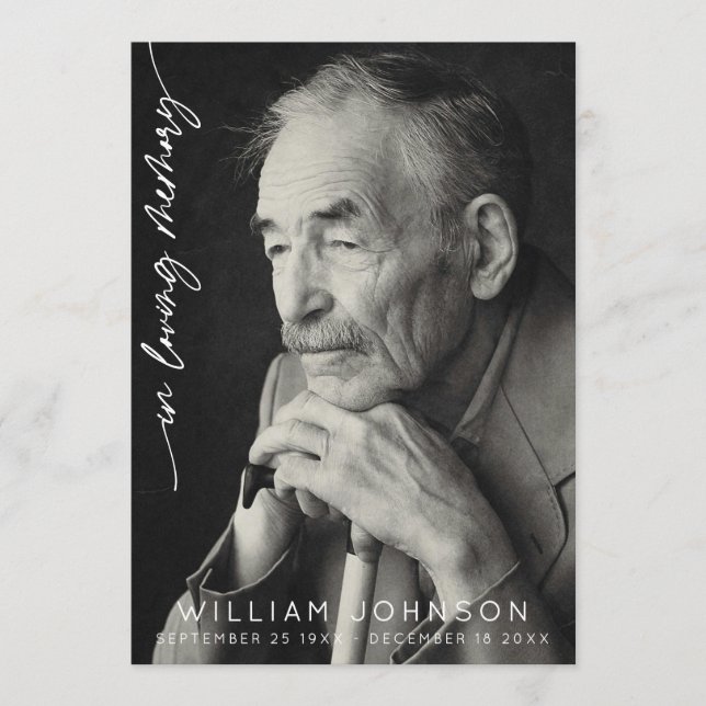 Programme En mémoire d'amour Souvenir Photo Funérailles (Devant)