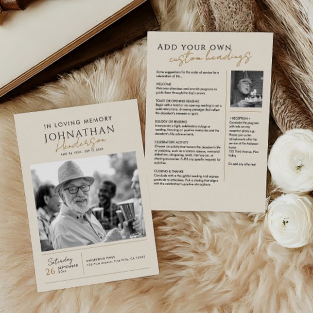 Programme En souvenir affectueux Moderne Élégant mémorial à  (Créateur téléchargé)