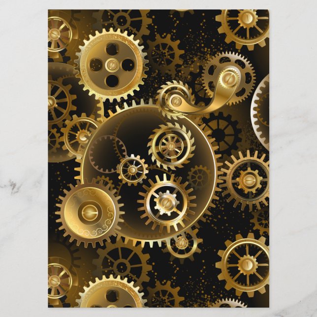 Programme Engrenages en laiton Steampunk sans soudure (Devant)