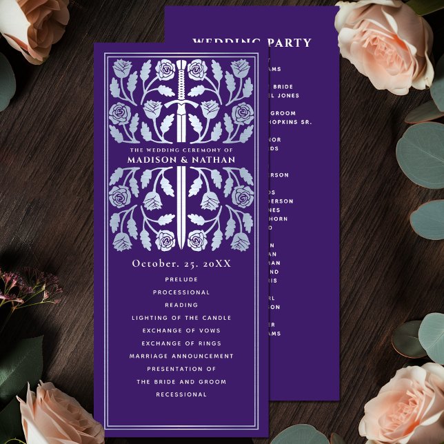 Programme Épée argentée médiévale violette Mariage royal (Créateur téléchargé)