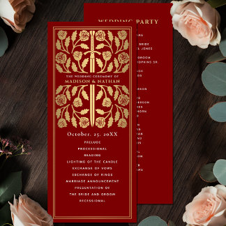 Programme Épée dorée médiévale écarlate Mariage royal