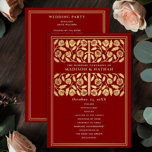 Programme Épée dorée médiévale écarlate Mariage royal
