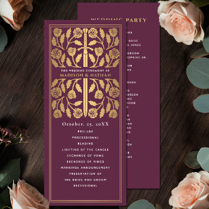 Programme Épée dorée médiévale mauve Mariage royal
