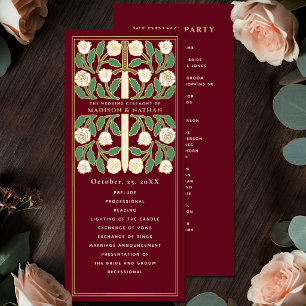 Programme Épée Fleurie Rouge Blanc Mariage Royal Or