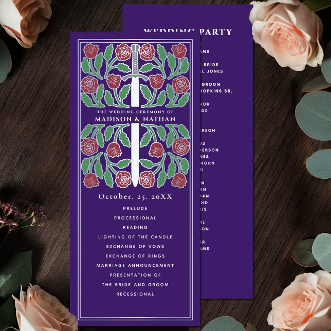 Programme Épée florale médiévale violette argentée Mariage r (Créateur téléchargé)