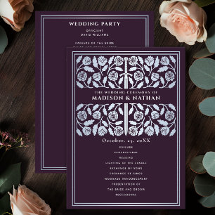 Programme Épée médiévale argentée Mariage royal Aubergine