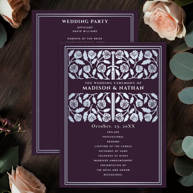 Programme Épée médiévale argentée Mariage royal Aubergine (Créateur téléchargé)