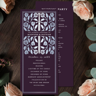Programme Épée Médiévale Argentée Mariage Royal Aubergine