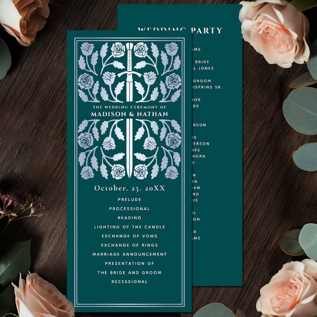Programme Épée médiévale argentée sarcelle Mariage royal (Créateur téléchargé)