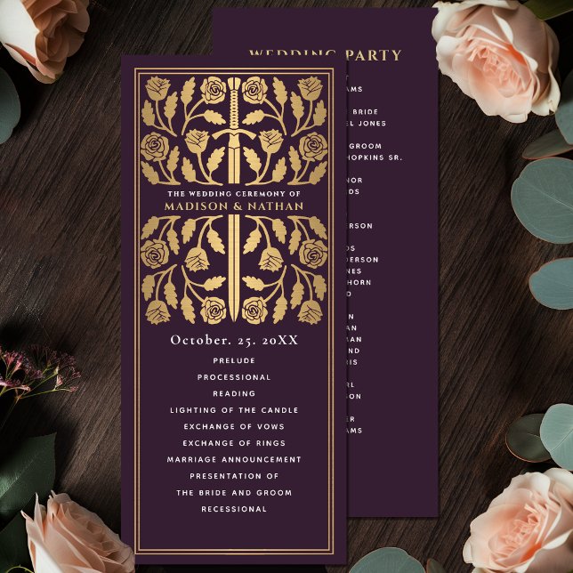Programme Épée médiévale dorée Mariage royal Aubergine (Créateur téléchargé)