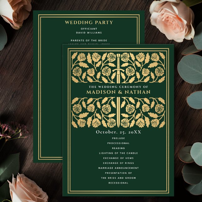 Programme Épée Royale de Mariage Médiéval Vert Or (Créateur téléchargé)