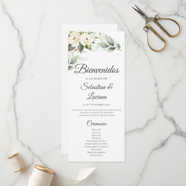 Programme espagnol de mariage des choeurs (Devant/Arrière en situation)