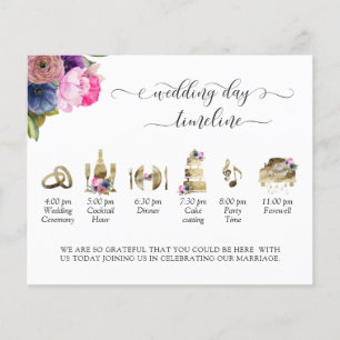 Programme et chronologie Mariage violet, rose, ble