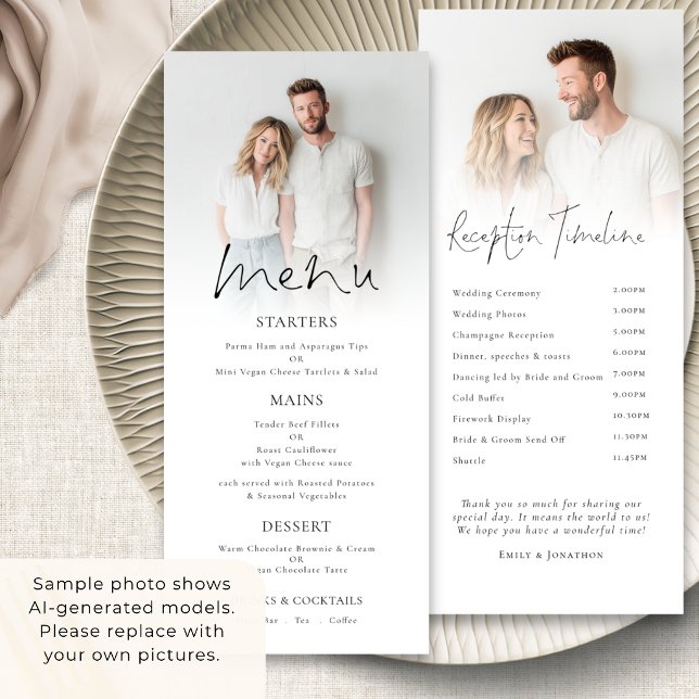 Programme et Menu 2 superposition de photos de mar (front and back view)