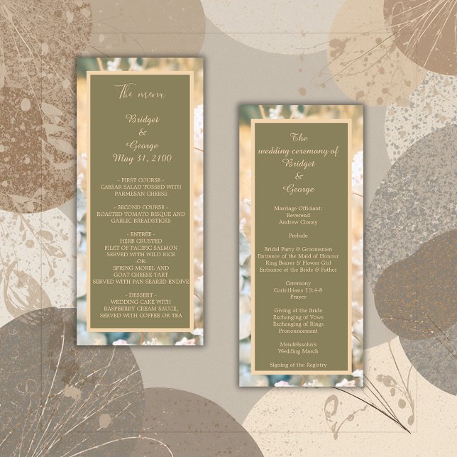 Programme et menu de mariage Prairie de fleurs sau (Créateur téléchargé)