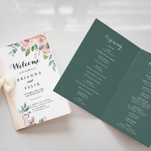 Programme Été Breeze Floral Calligraphie Plier Mariage