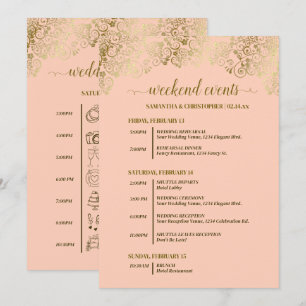 Programme Événements & calendrier de mariage corail pêche &