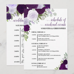 Programme Événements et calendrier de mariage Roses Boho vio
