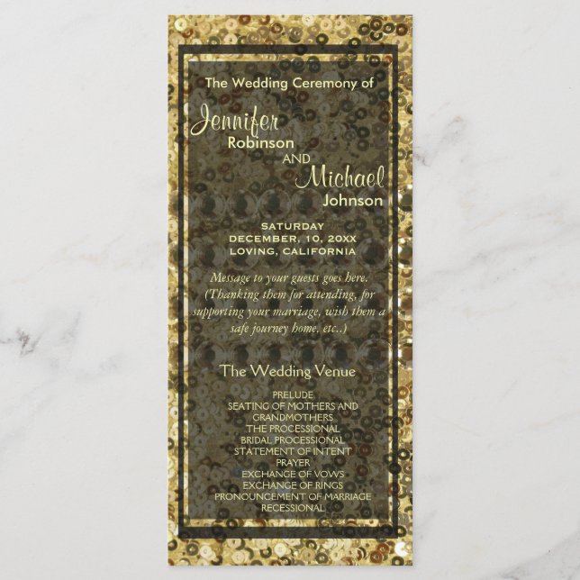 Programme Faux Diamond et Gold Parties scintillant Look (Devant)