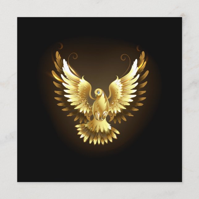 Programme Faux Gold Foil Peace Dove en noir (Devant)