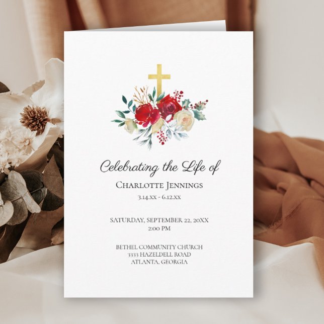 Programme Fête des funérailles commémoratives de la vie (Créateur téléchargé)